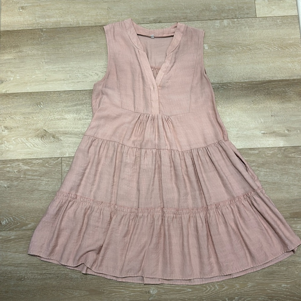 LAST CHANCE Sleeveless Dress tiered ruffles Sz S GREAT SUMMER CASUAL DRESS